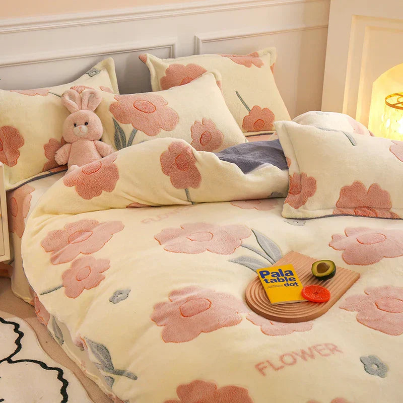 Winter Bliss: Double-Sided Velvet Duvet Cover for Cozy Comfort-3