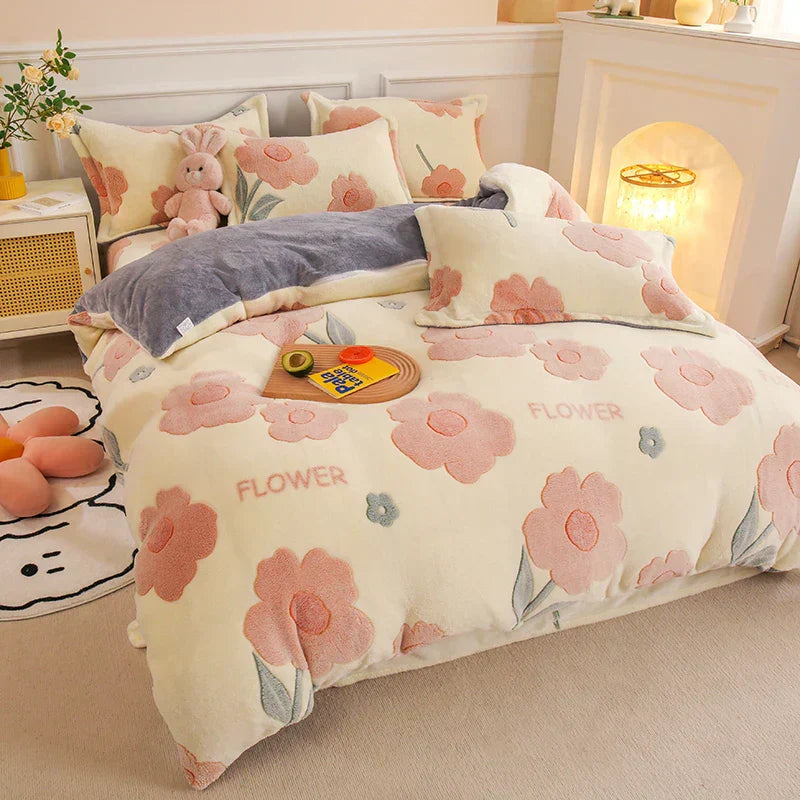 Winter Bliss: Double-Sided Velvet Duvet Cover for Cozy Comfort-5
