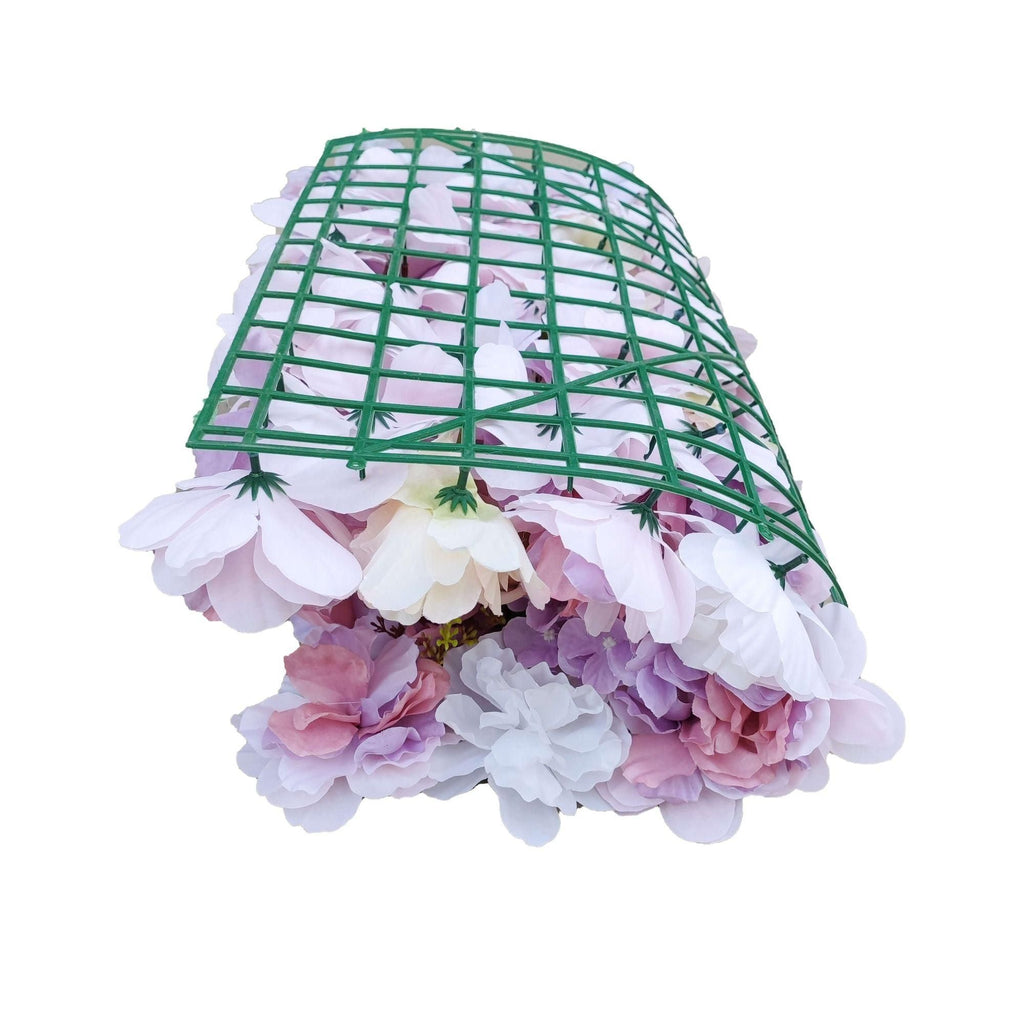 Artificial Flower Wall Backdrop Panel 40cm X 60cm Mixed Pink & White Flowers-3